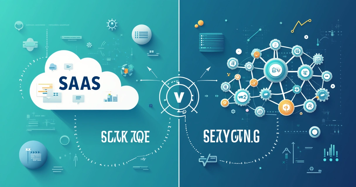 Ilustração corporativa mostrando software trabalhando de forma adequada para o negócio